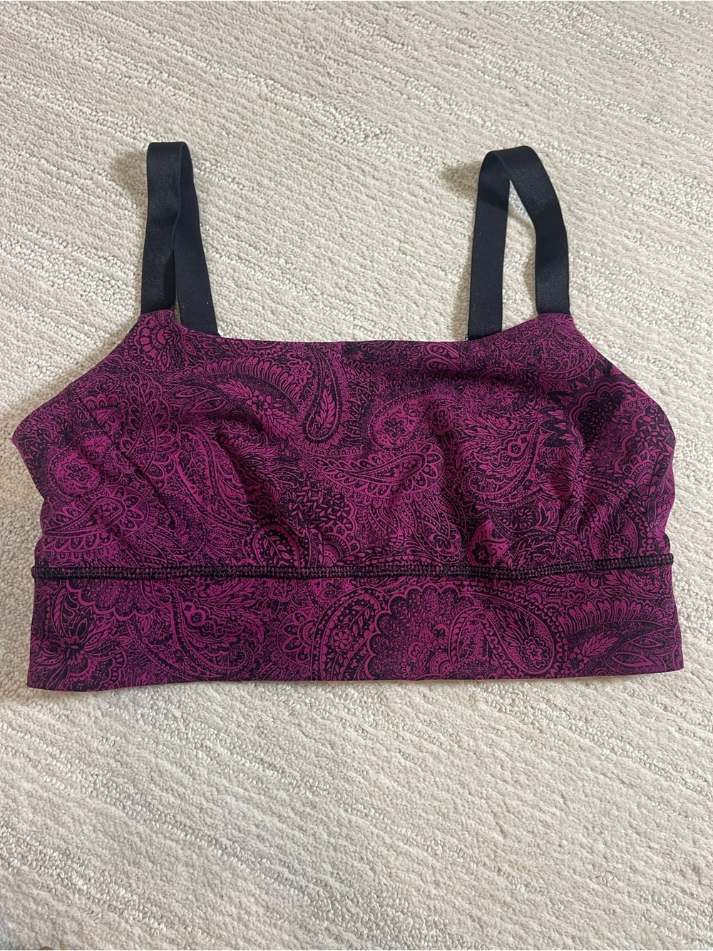 lululemon athletica Paisley Bralette in Deep Magenta with Black Straps